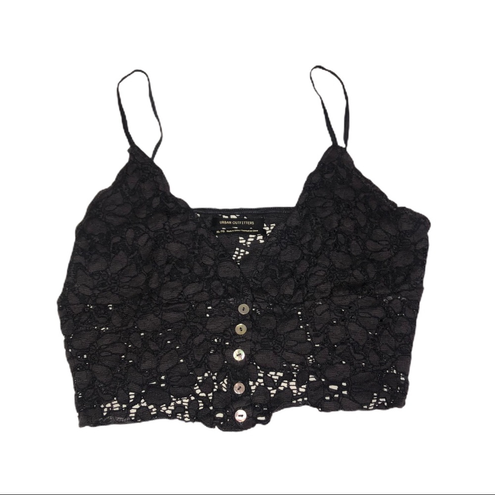 Urban Outfitters Navy Lace Bralette Size: XL